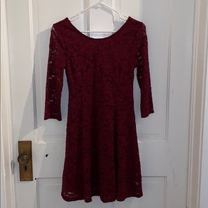 Maroon Lace Dress